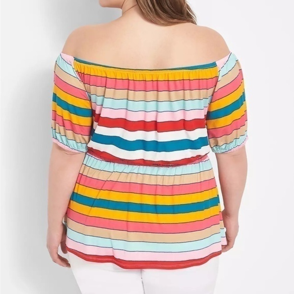 Lane Bryant Puff-Sleeve Convertible Peplum Top - Picture 16 of 16